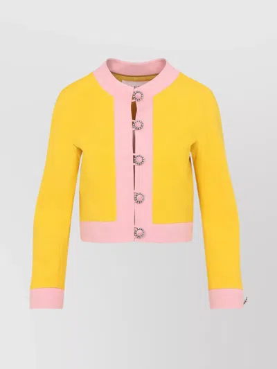 VALENTINO CROPPED WOOL JACKET SILK BLEND