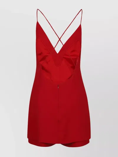 Valentino Red Layered Jumpsuit In 157 Rosso