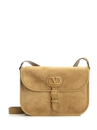 Valentino Garavani Cross Body Bag Suede Crossbody Bags Beige