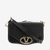 Valentino Vlogo Signature Leather Crossbody Bag In Black
