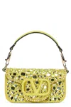 Valentino Crossbody Bag With Jewel Applications In Yellow