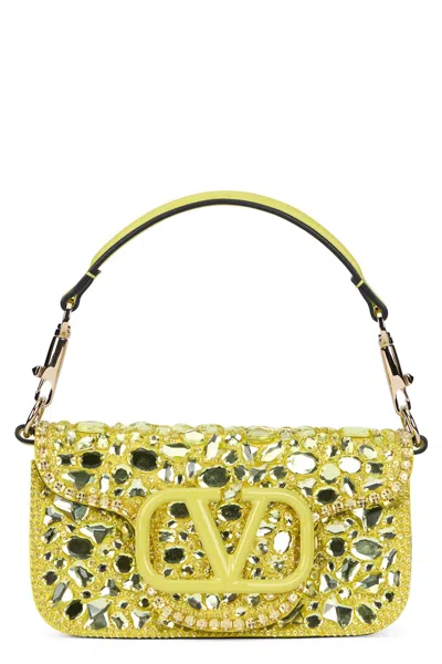 Valentino Garavani Crossbody Bag With Jewel Applications In Yellow
