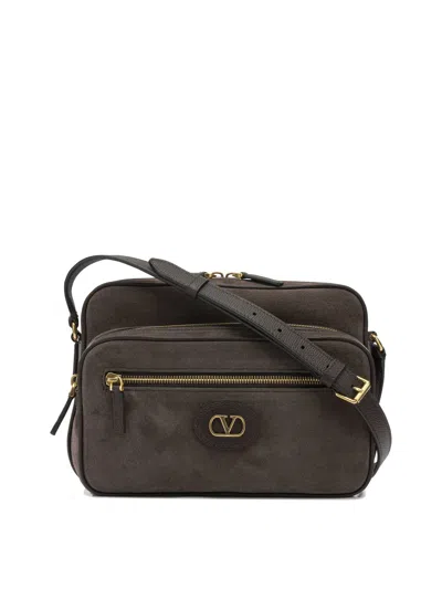Valentino Garavani Small Antibes Suede Cross Body Bag In Brown