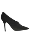 Valentino Suede Pointed Toe Stiletto Heel Pumps In Black