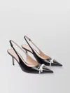 Valentino Garavani Leather Slingback With Patent Leather Toe