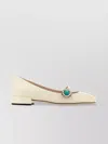 Valentino Crystal Button Embellished Ballet Flats In Neutral