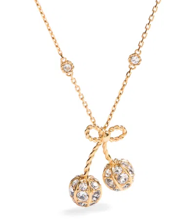Valentino Garavani Crystal Cherryfic Necklace In Gold
