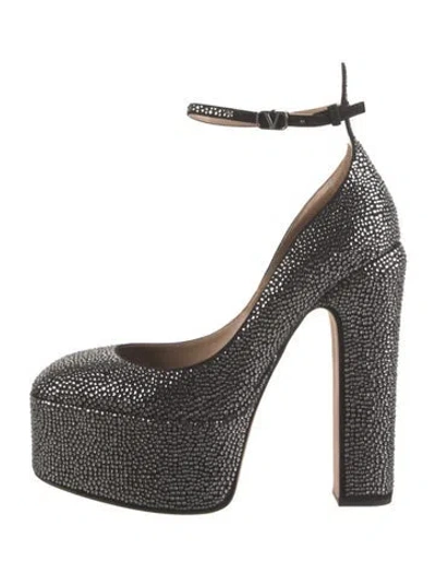Pre-owned Valentino Garavani Crystal Crystal Embellishments Pumps In Black