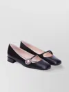 Valentino Embellished Leather Mary Jane Flats