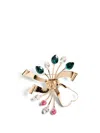 Valentino Crystal Embellished Brooch In Gold