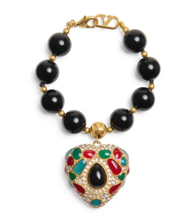 VALENTINO GARAVANI CRYSTAL-EMBELLISHED COEUR ROYAL BRACELET
