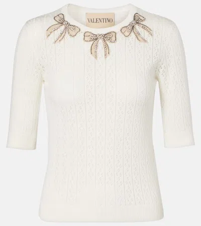 Valentino Women White Cotton Pullover