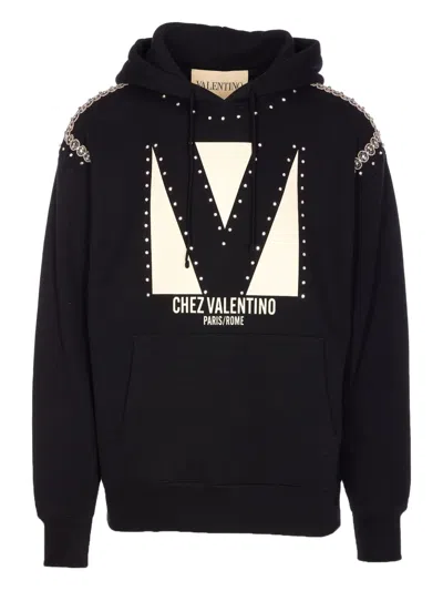 VALENTINO CRYSTAL-EMBELLISHED HOODIE