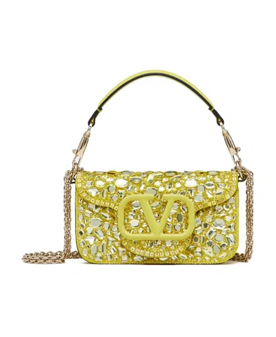 Valentino Garavani Crystal-embellished Shoulder-bag In Brown