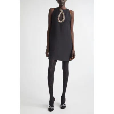 VALENTINO VALENTINO CRYSTAL EMBELLISHED SNAKE CREPE COUTURE MINIDRESS