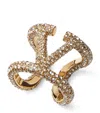 Valentino Crystal-embellished Vlogo Ring In Gold