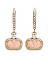 Valentino Crystal-embellished Vlogo Signature Earrings In Brown