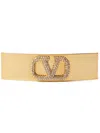 Valentino Crystal Rectangular Hair Accessories In Gold