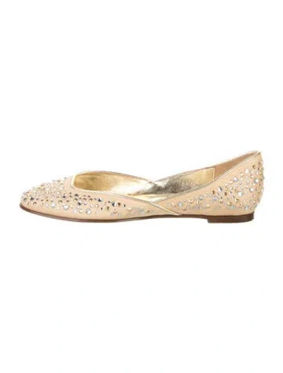 Pre-owned Valentino Garavani Crystal Embellishments D'orsay Flats In Yellow