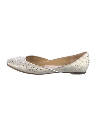 Pre-owned Valentino Garavani Crystal Embellishments Flats