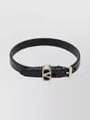 Valentino Crystal Leather Bracelet Featuring Buckle In Black