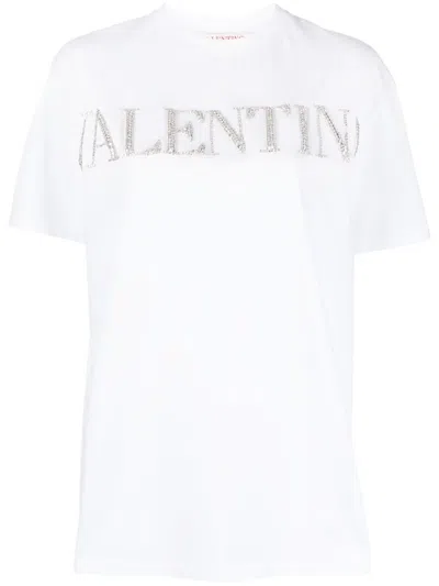 Valentino Garavani Crystal-logo Cotton T-shirt In Animal Print