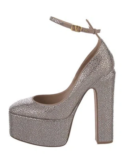 Pre-owned Valentino Garavani Crystal Patterned Pumps In Silver