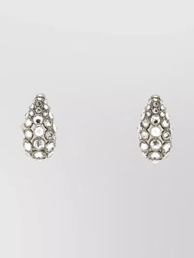 Valentino Garavani Crystal-studded Metal Stud Earrings In Metallic