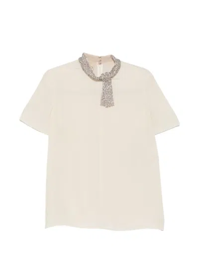 Valentino Crystal-embellished Blouse In Multi