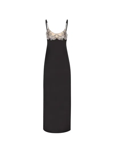 Valentino Crystal-embellished Gown In Black