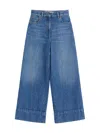 Valentino Cuffed Ankle Jeans With Front Button And Zip Closure In Blue