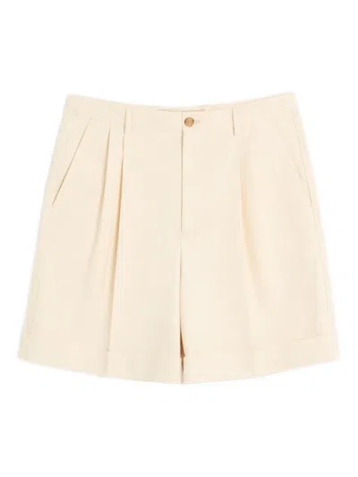 Valentino Butter-coloured Bermuda Shorts With Turn-ups In Neutral