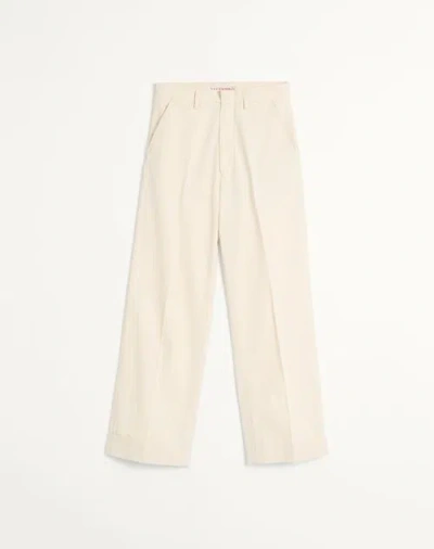 Valentino Cuffed Denim Trousers In Ecru