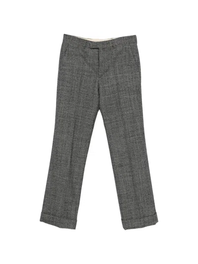 Valentino Cuffed-hem Trousers In Gray