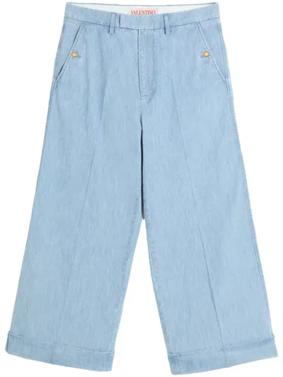 Valentino Cuffed Jeans In Blue