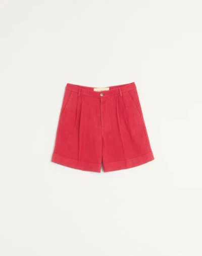 VALENTINO VALENTINO CUFFED LINEN BERMUDA SHORTS