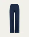 Valentino Cuffed Suiting Wool Trousers In Indigo