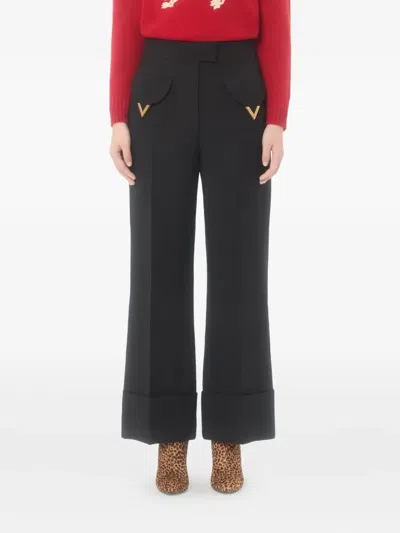 Valentino Cuffed Trousers In Black