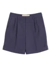 Valentino Bermuda In Gabardina Di Lana Con Risvolto