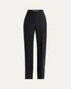 Valentino Cuffed Wool Trousers In Black