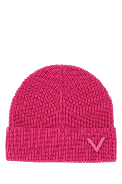 Valentino Garavani Woman Pink Pp Cashmere Beanie Hat