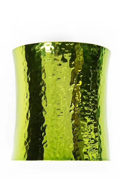 Valentino Garavani Cuffy Laminated Metal Bracelet In Green