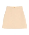 Valentino Curly Wool Short Skirt In Neutral