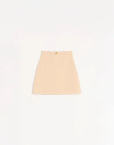 Valentino Curly Wool Short Skirt Woman Birch 48 In Animal Print