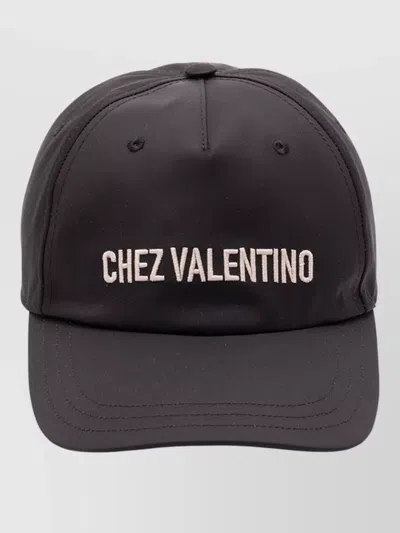 Valentino Garavani Curved Brim Baseball Hat Structured Crown In Black