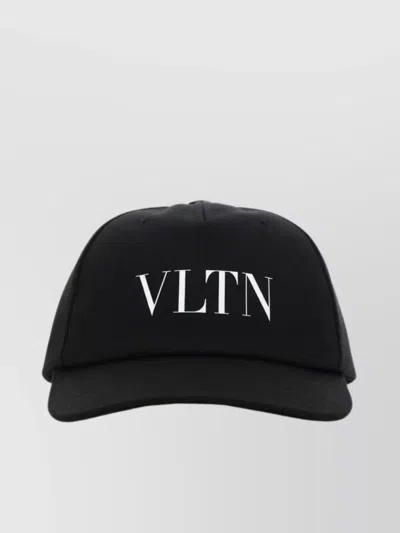 Valentino Garavani Contoured Brim Cap With Adjustable Strap In Black