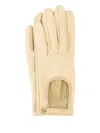 Valentino Leather Gloves With Cut-out And Stitch Detail In Neutral