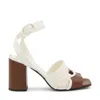 Valentino Cut-out Two-tone Sandals In White