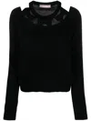 Valentino Cut-out Virgin-wool Jumper In Black