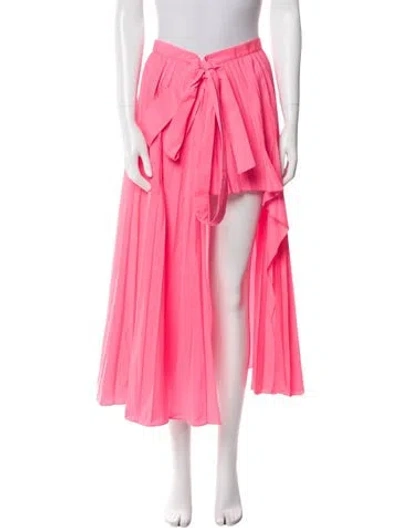 Pre-owned Valentino Cutout Accent Midi Length Skirt In Pink